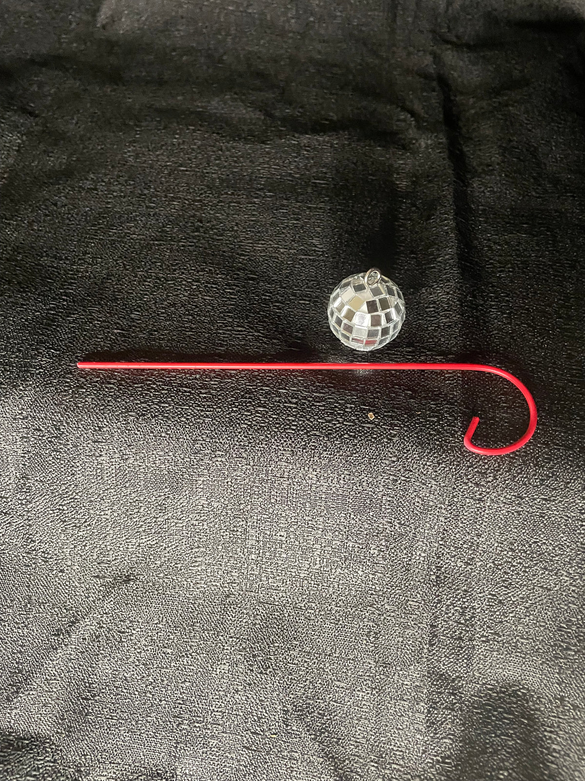 Disco Ball With Red Pole Plant Accessory